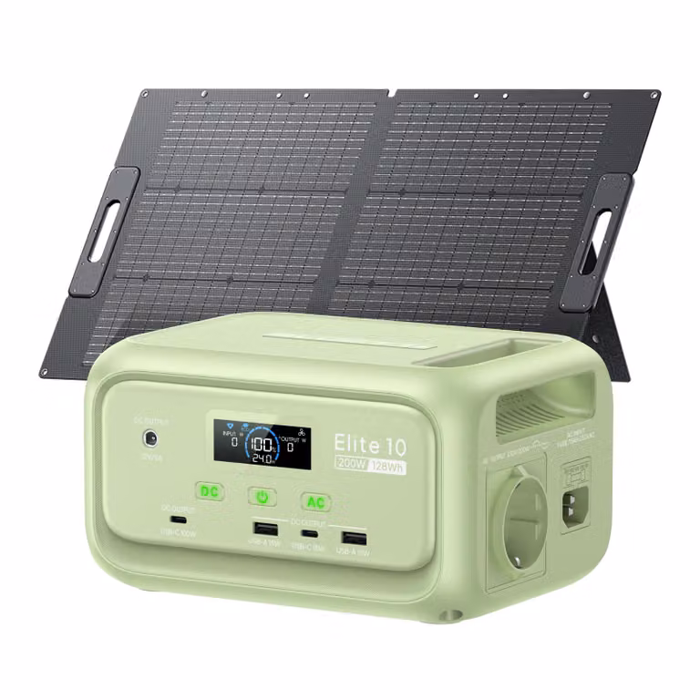 BLUETTI Elite 10 Mini - Stazione di ricarica portatile, 128 Wh LiFePO4, backup UPS da 10 ms, generatore solare per campeggio, viaggi, attività all'aperto, emergenze (verde prato)