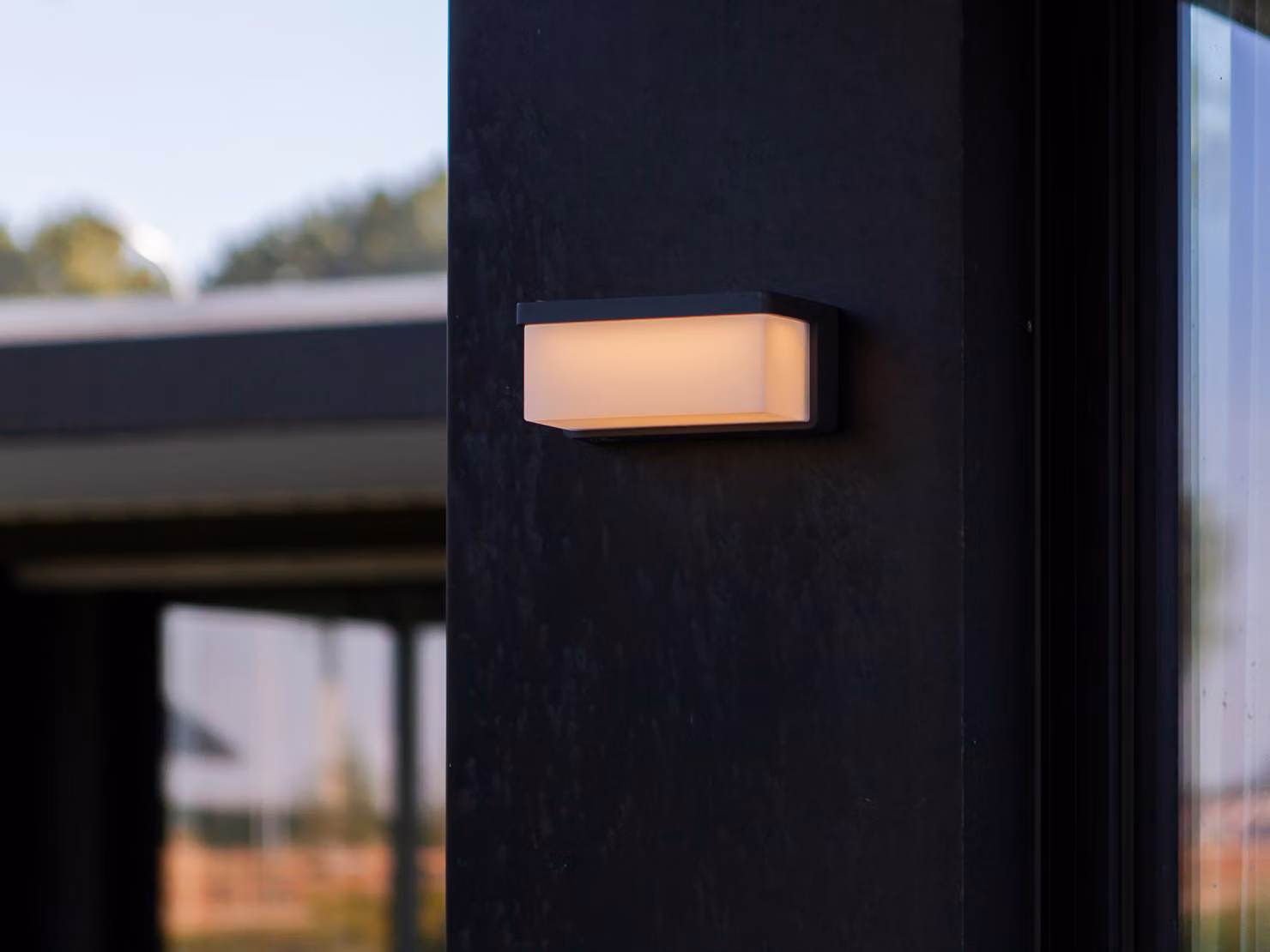 Lampada da parete per esterni ibrida solare o integrata nella rete LED 9W ZELNA Lutec