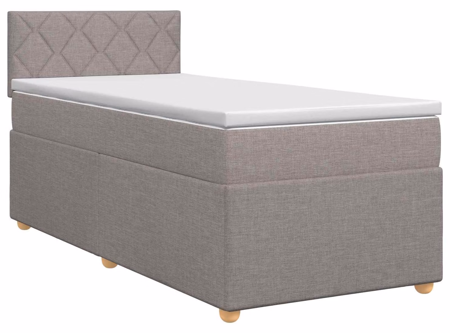 Letto a molle con materasso Taupe 100 x 200 cm in tessuto