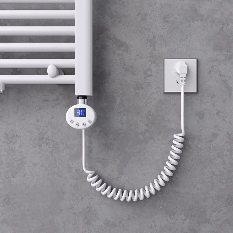 doporro Elemento Riscaldante per Acqua Acciaio Inox, Elemento Elettrica per Radiatori da bagno 600 W concon Display LCD