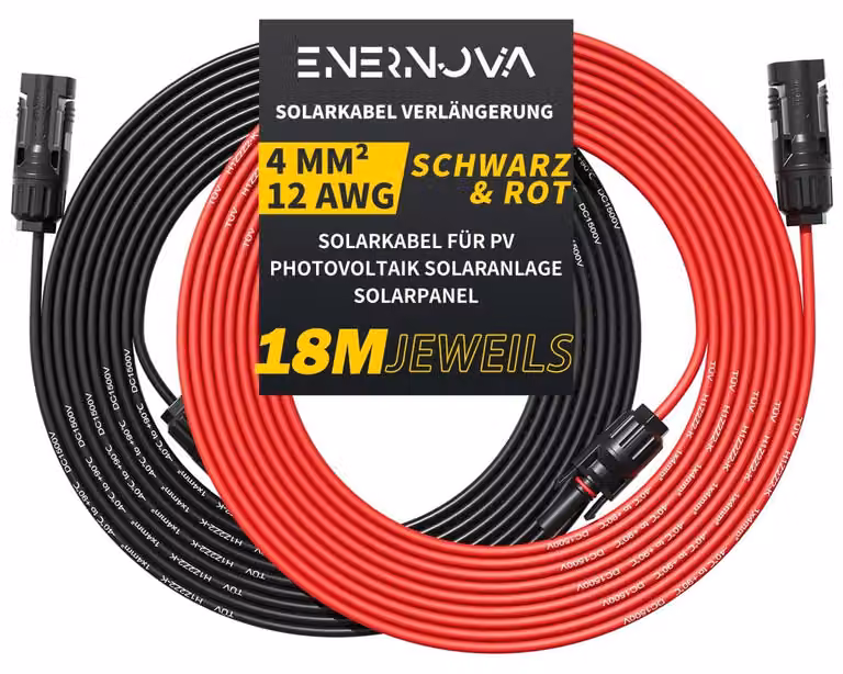 Cavi di collegamento per pannelli solari, da 1 a 50 metri (4mm², 18 metri)