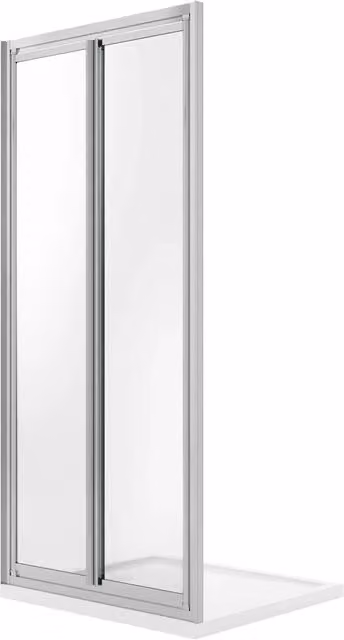 Porta Doccia Idralite mod. Clint con Doppia Anta Battente, Cristallo Trasparente, L: 80 cm, H: 185 cm