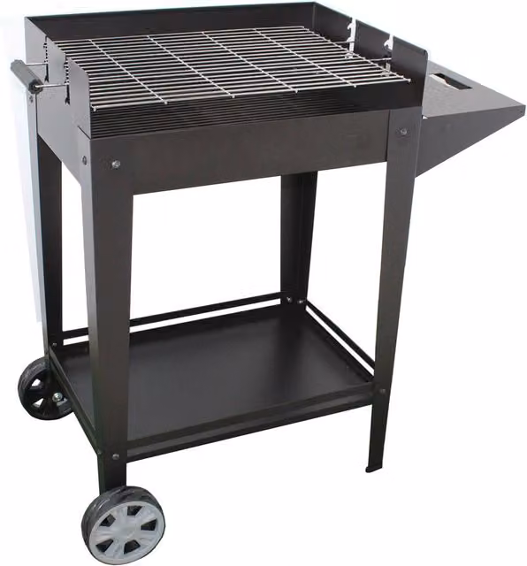 Barbecue a Carbone 93,5x40,5x88,5 cm Griglia Altezza Regolabile in Acciaio Denia Nero