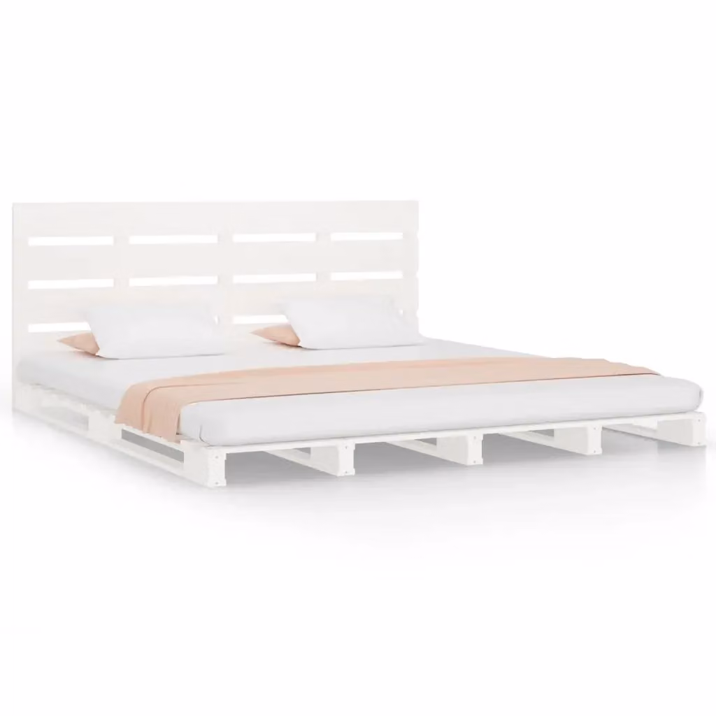 vidaXL Giroletto in Legno Massello di Pino Bianco con Doghe Rigide L 180 x P 200 cm – 2