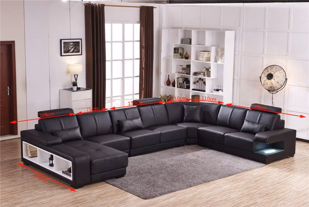 XXL BIG Wohnlandschaft U-Form Ecksofa Sofa Couch Polster Garnitur Leder