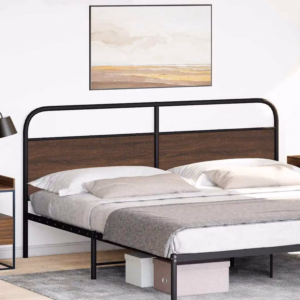 vidaXL Testiera di Ricambio Rovere Marrone 180 cm Acciaio