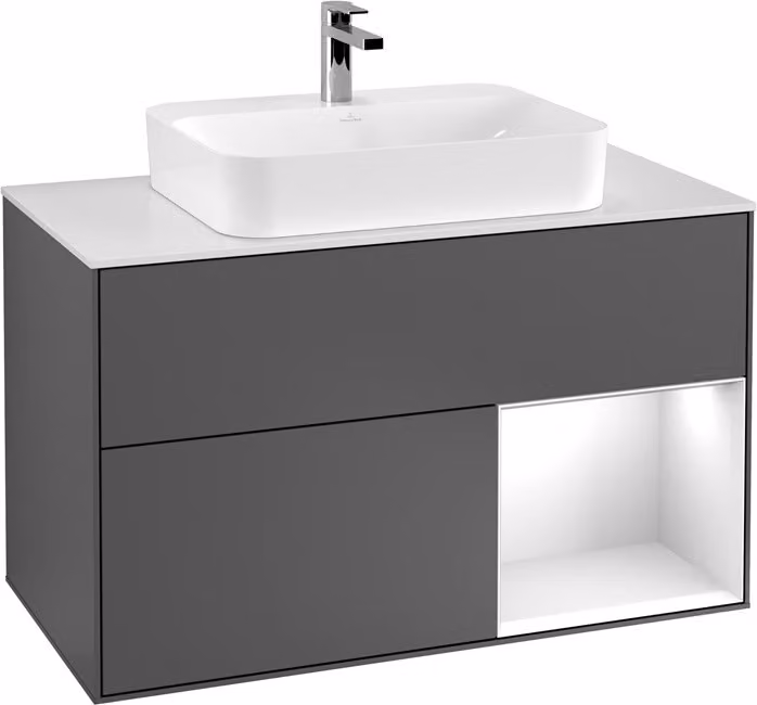 Villeroy & Boch V&B FINION mobile lavabo 1000x603x501 Abdpl bl Reg gls wh/anth ma