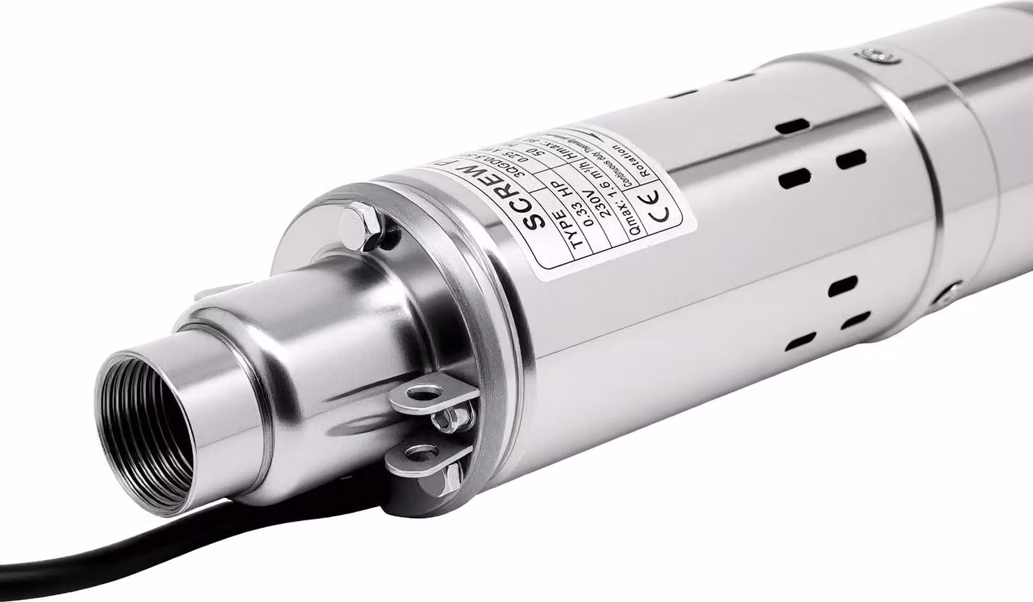 Pompa per pozzi profondi - Pompa sommergibile per pozzi - 220 V, 250 W - 2850 giri/min - Modello in acciaio inossidabile - Spina UE - Colore argento