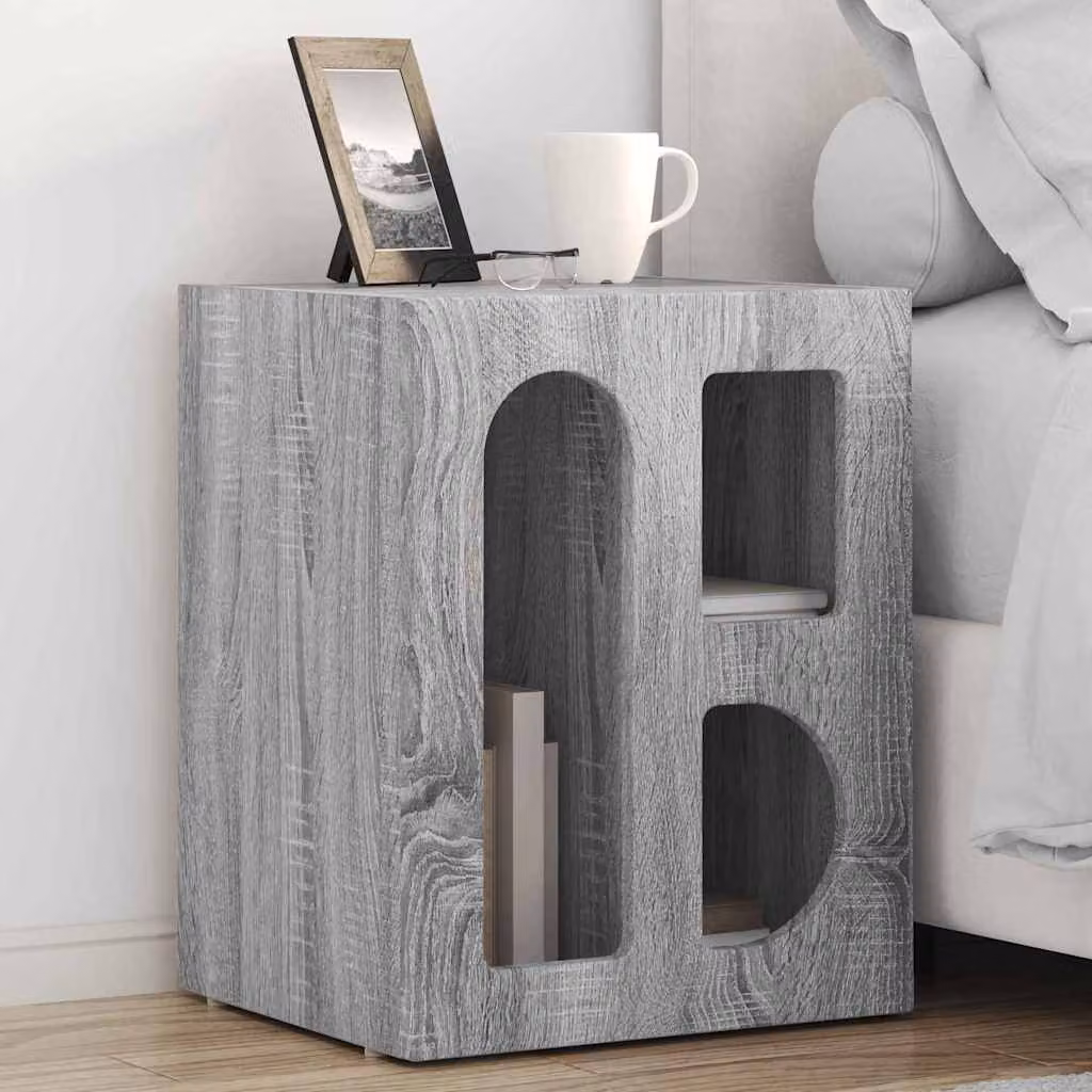 Comodino moderno vidaXL ELST Grigio Sonoma L 40 cm, P 35 cm, H 50 cm