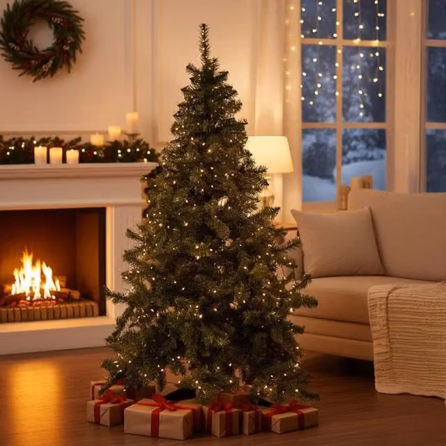 Albero di Natale DMORA Verde con 91 Rami, Altezza: 250 cm