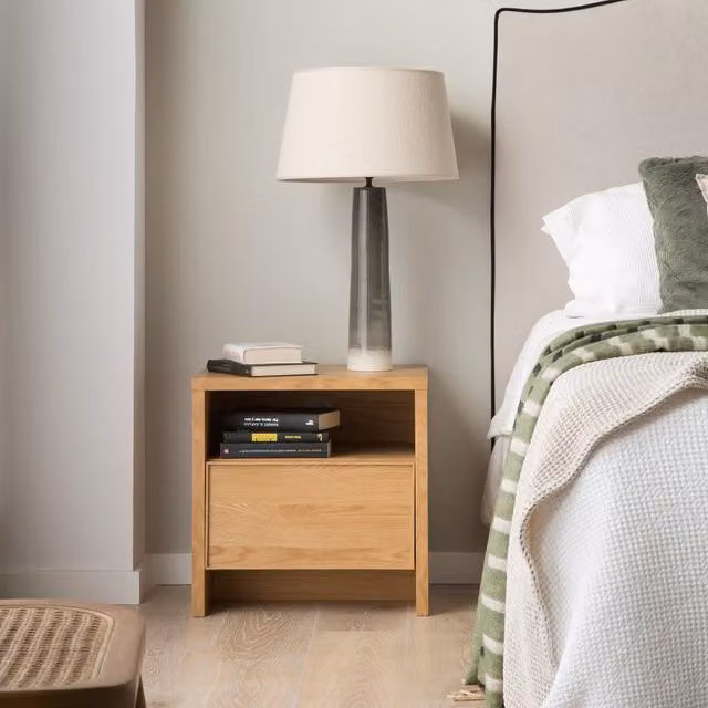 Comodino Nairobi Banak in legno e metallo marrone con cassetti soft-close e design minimalista – 1