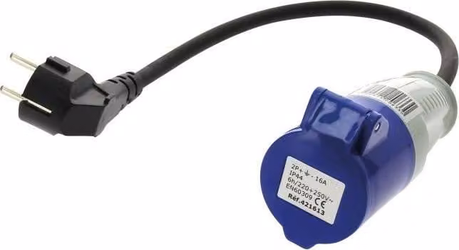 CEE P17 su adattatore Schuko, 16 A, 28 cm, 220 V, adattatore per spina