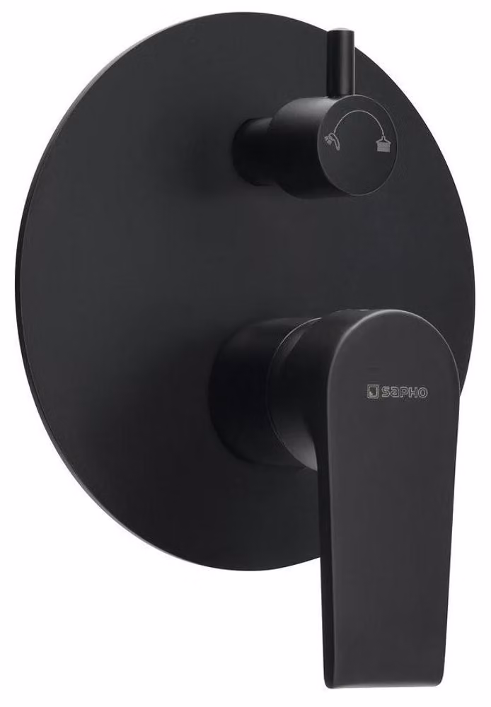 Sapho Kai - Miscelatore da incasso per doccia con corpo, 2 uscite, nero opaco KA43/15