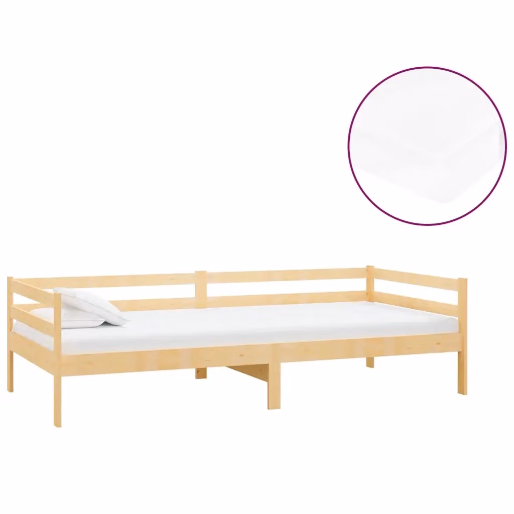 Divano Letto con Materasso in Legno Massello di Pino Bianco vidaXL L/P/H: 204 x 90 x 57 cm – 2