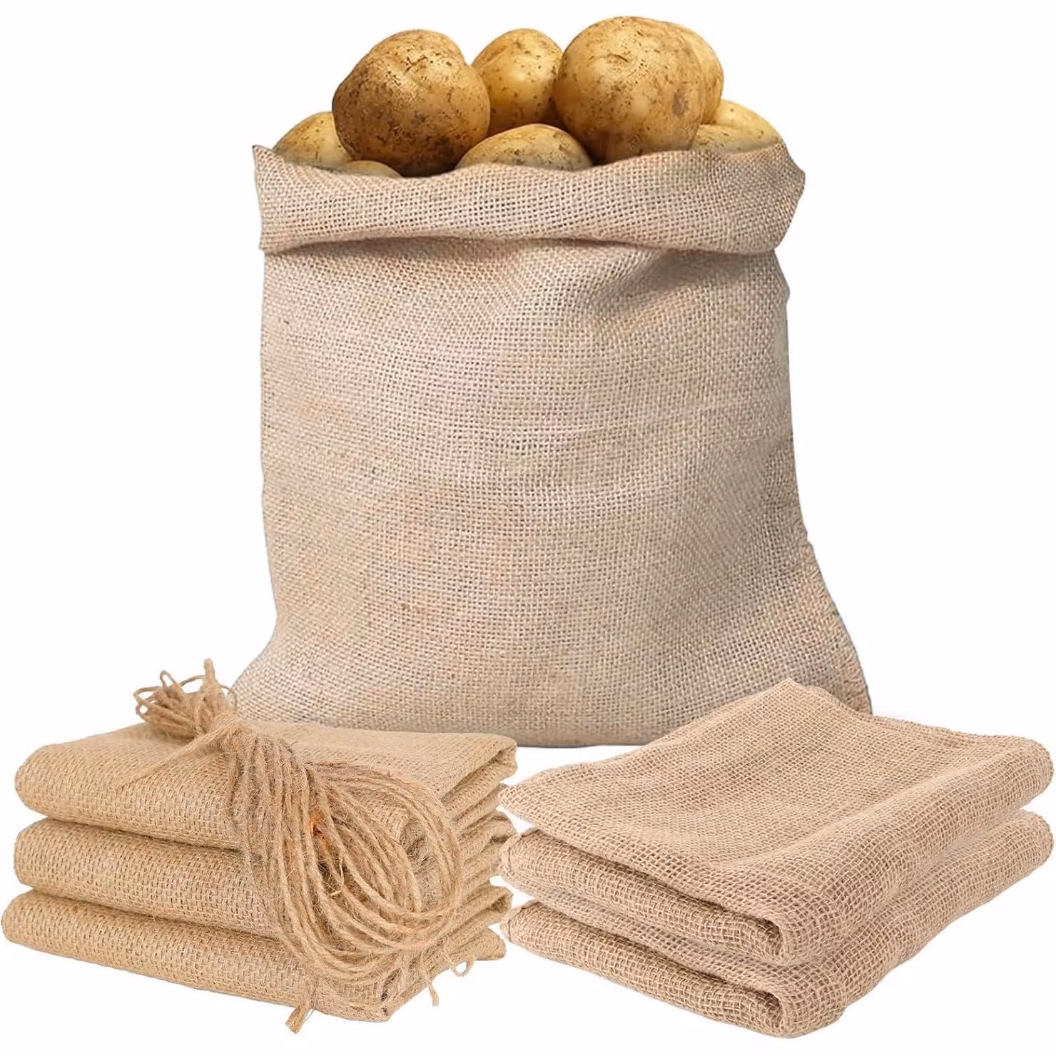 Set di 6 sacchi in juta, grandi, 60x100 cm, per proteggere le piante dal gelo
