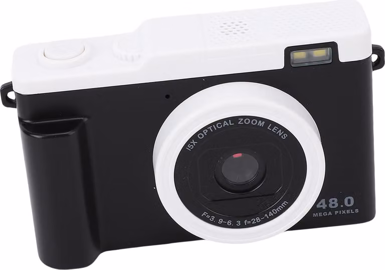 1080p 48MP HD Doppia fotocamera digitale portatile con zoom 15x -LED -Flash -WiFi -trasmissione Piccola e compatta per viaggiare