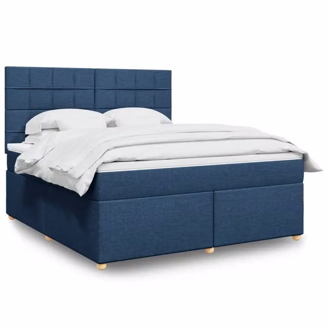 Letto Ibrido con Materasso e Struttura in Legno di Pino vidaXL, Blu e Bianco, L/P: 180 x 200 cm