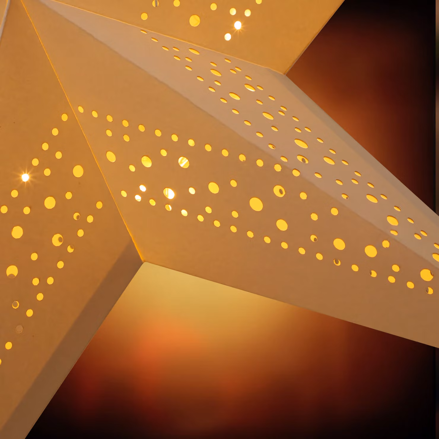 Stella di carta Casaria color panna con 10 LED a puntini per decorazioni natalizie, Diametro: 60 cm – 2