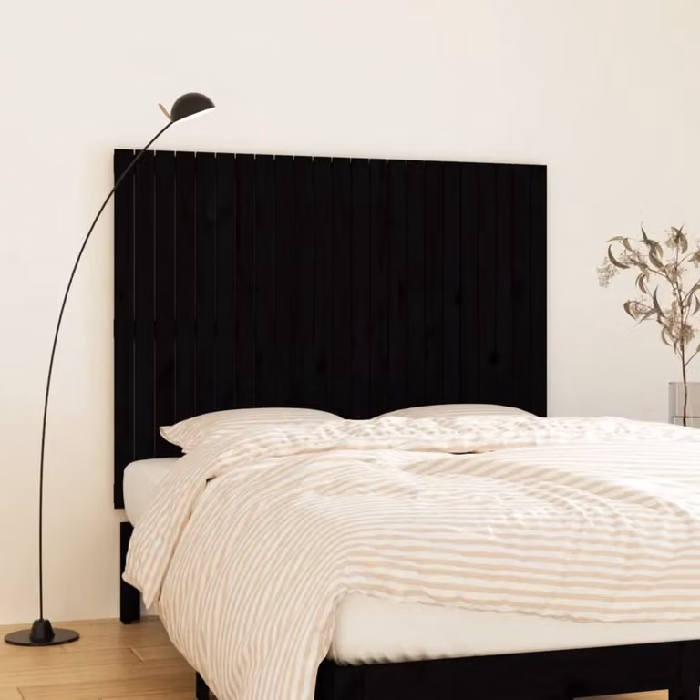 Testiera da parete vidaXL in legno massello di pino nero L: 146,5 cm, P: 3 cm, H: 110 cm