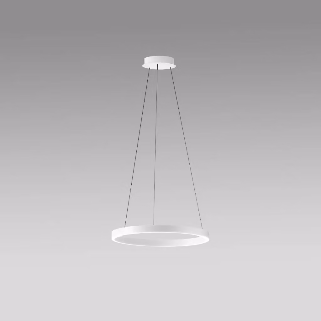 Lampada a sospensione Criseide Gealuce colore bianco con LED integrato da 60W, 3200lm, 3000K, dimmerabile, in alluminio e silicone – 2