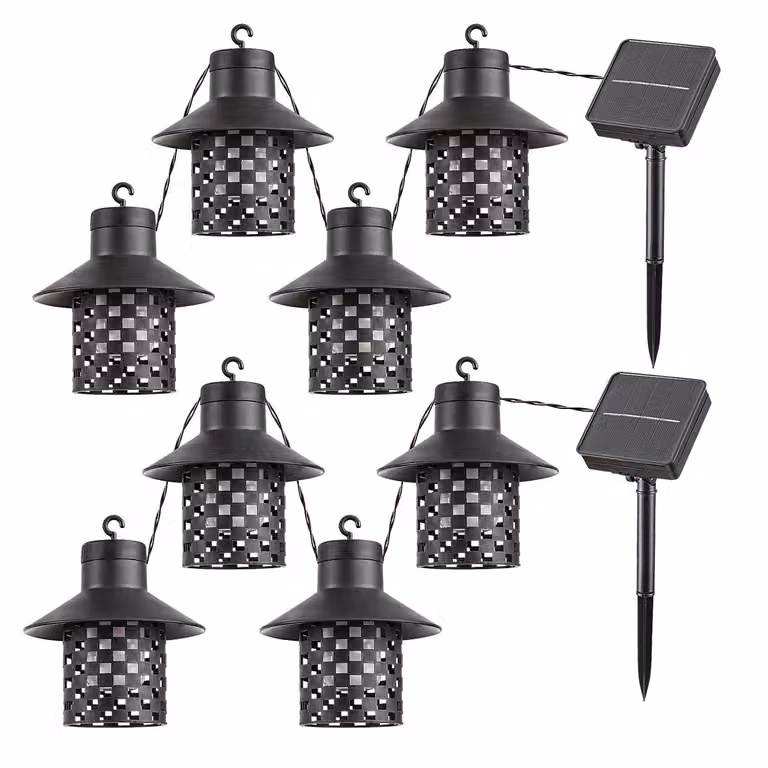 2 lampade solari Rabalux, 4 luci per esterni, grado di protezione IP44, colore nero, marca Ximpu