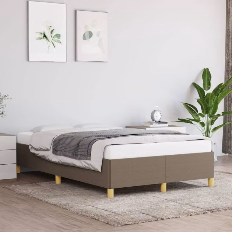 The Living Store struttura letto taupe 120x200 cm in tessuto