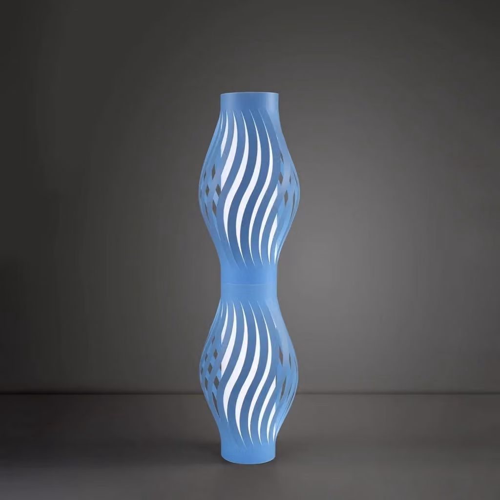 Piantana moderna Helios Linea Zero blu con 2 luci E27, Altezza: 123 cm – 2