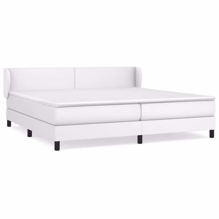 Giroletto a Molle con Materasso Bianco 200x200cm in Pelle finta
