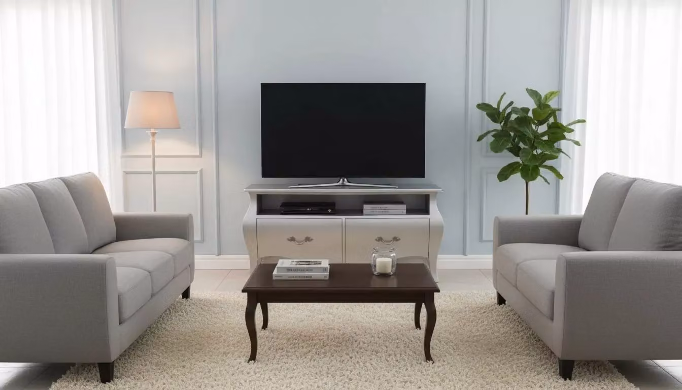 Mobile porta TV bombato in legno di pino stile shabby chic bianco Mobili 2G L/P/H: 141 x 45 x 62 cm – 2