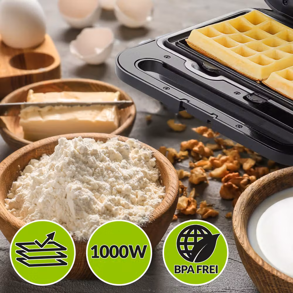 Grill a contatto 3 in 1 Monzana da 1000 W, nero e argento con protezione da surriscaldamento – 2