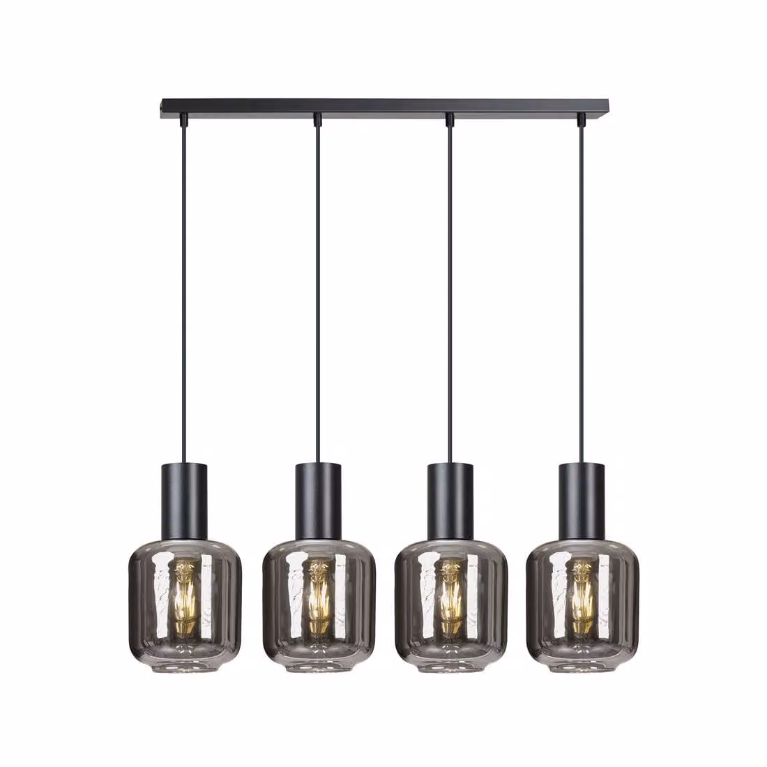 Lampada a sospensione INGVAR nera 4xE14x10W in vetro, dimensioni: 100x80x13 cm, IP20, Emibig