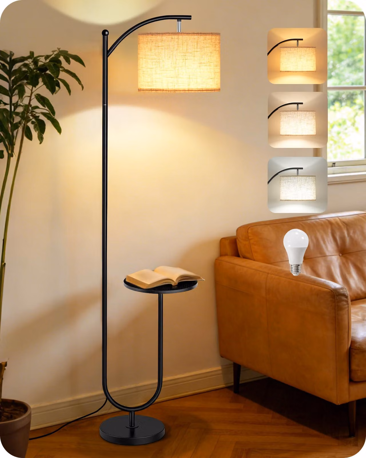 Lamp da tavolo, con 3 temperature di colore, funzione di memoria e testa regolabile