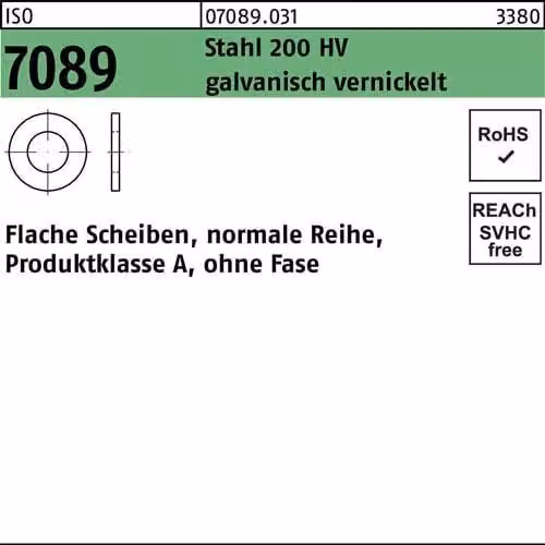Dischi Reyher ISO7089 3 3,2x7x0,5 200 HV, da 070890310030000 (1000 pezzi)