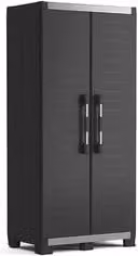 Armadio da giardino Keter XL Garage in resina nero con ante a battente e ripiani interni H: 188 cm