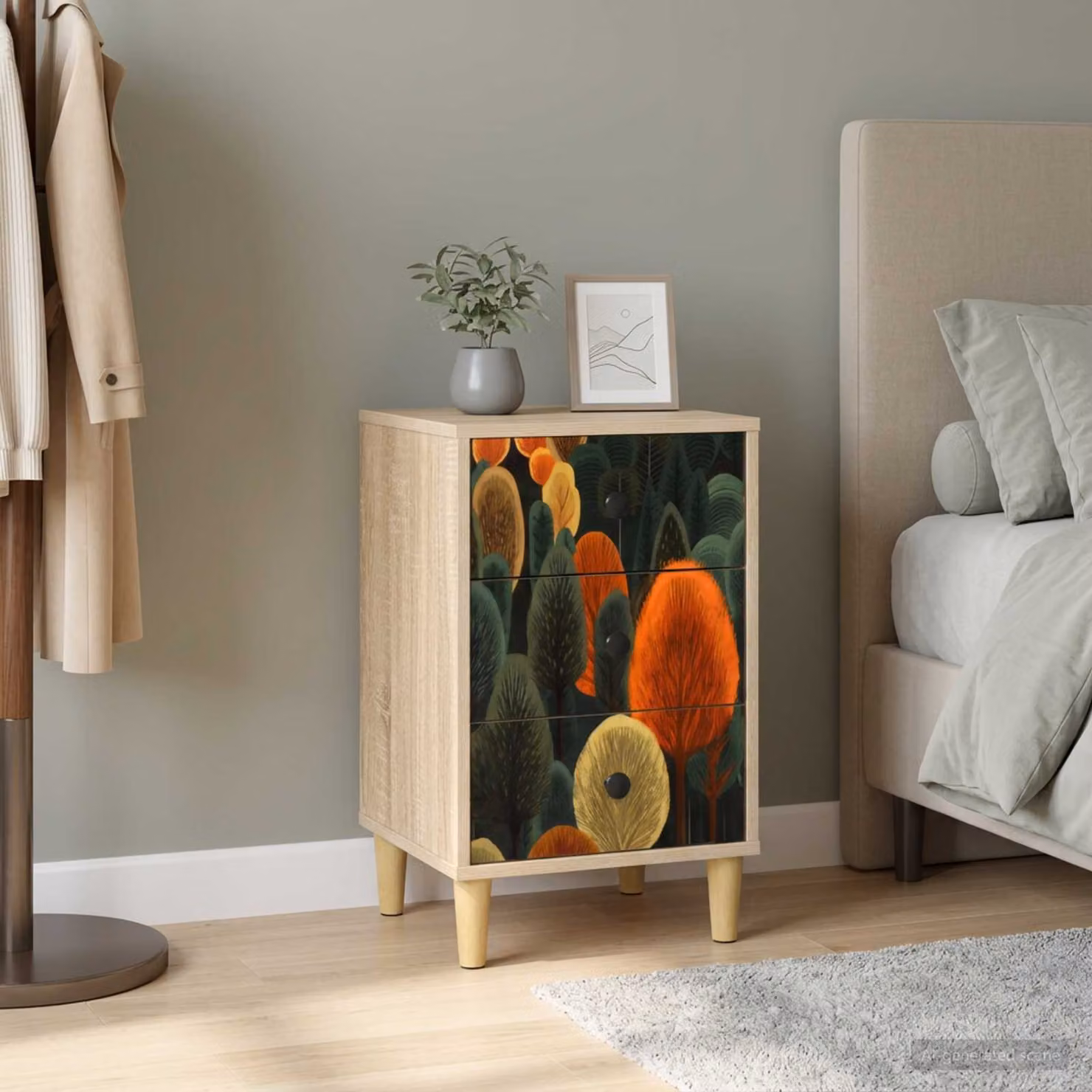 Armadio da Notte vidaXL ZAANDAM Rovere Sonoma Multicolore L: 36 cm, P: 33 cm, H: 60 cm