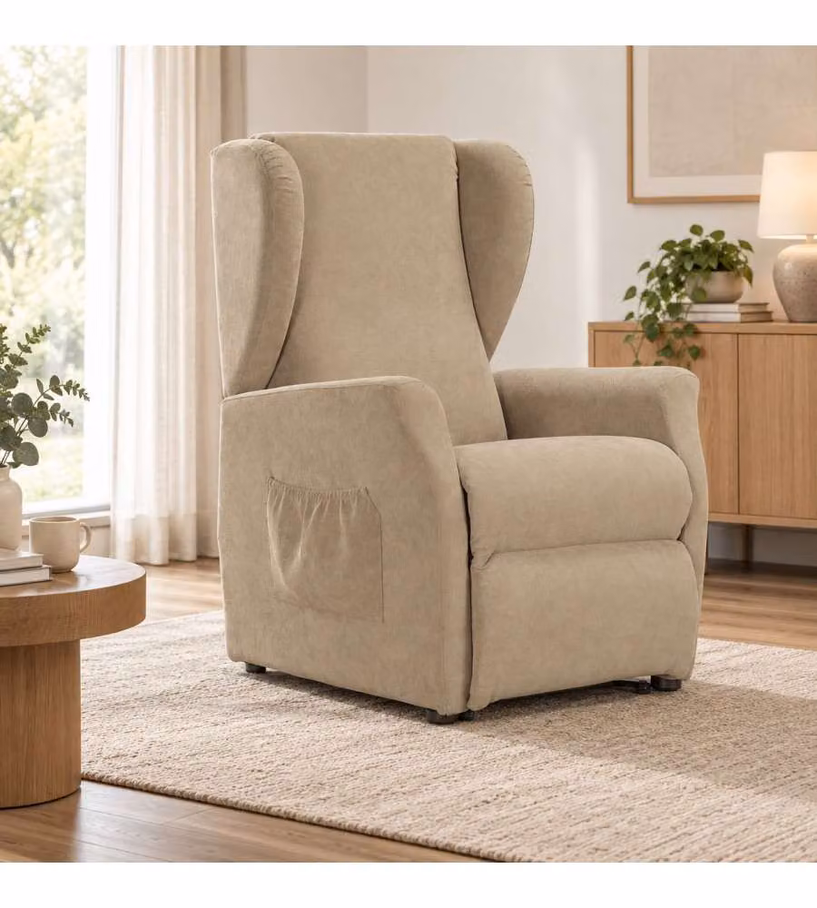 Domo Mea Poltrona Viki Reclinabile Beige - Funzione Lift e Relax