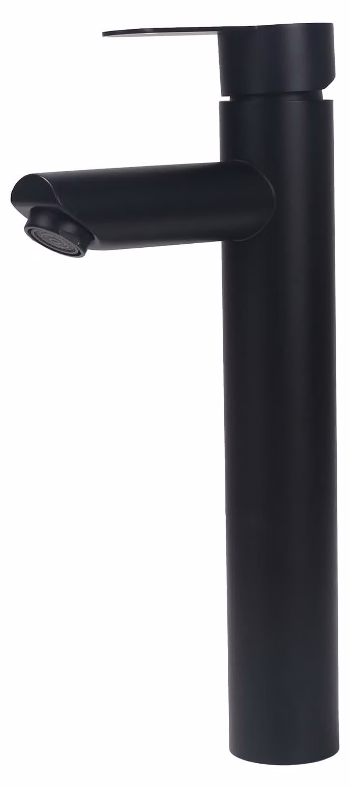Solidchoice - Rubinetto per lavabo da appoggio, con maniglia larga e finitura nero opaco