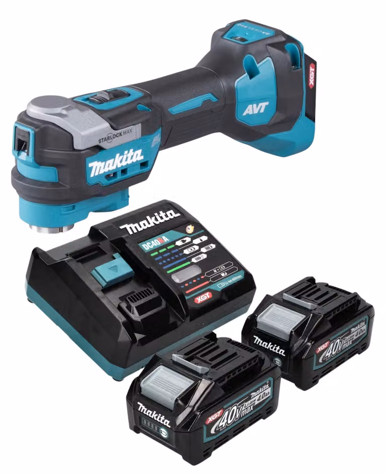 Makita TM 001 GM201 Utensile multifunzione a batteria 40 V max. Starlock Max Brushless + 2x batteria ricaricabile 4,0 Ah + caricabatterie