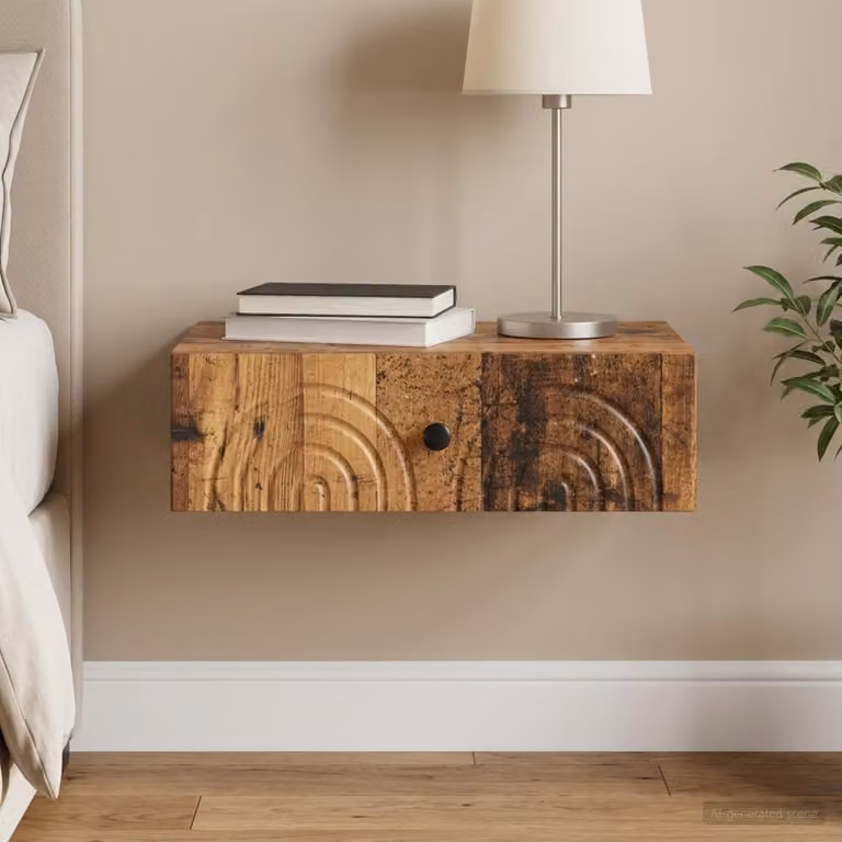 vidaXL Tavolino da Parete Laterale Moderno in Legno e Metallo, Colore Marrone, L 59 cm x P 34,5 cm x H 17 cm