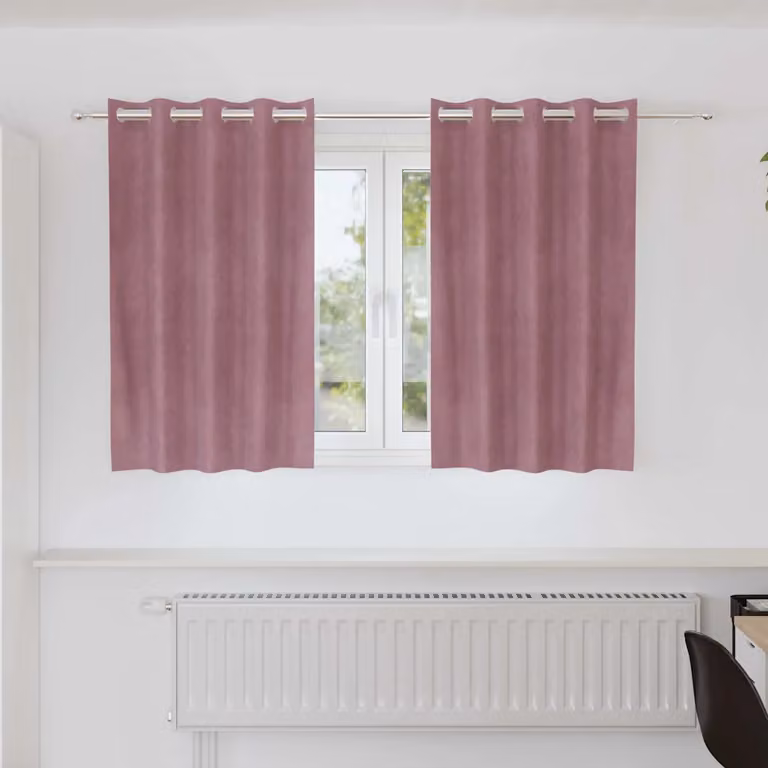 Set di 2 tende oscuranti vidaXL in velluto rosa, L 140 cm x H 140 cm
