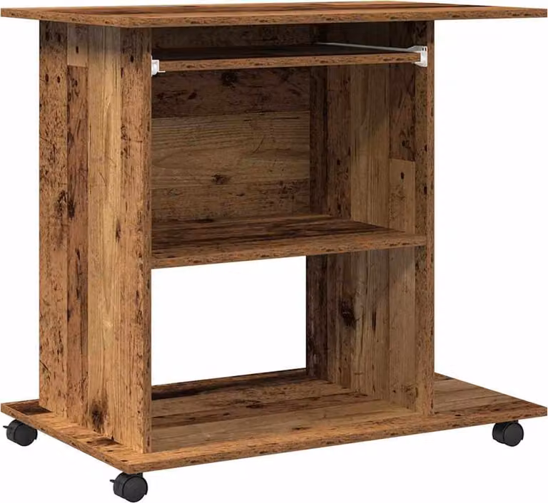 Scrivania da Computer Legno Antico 80x50x75cm Legno Multistrato