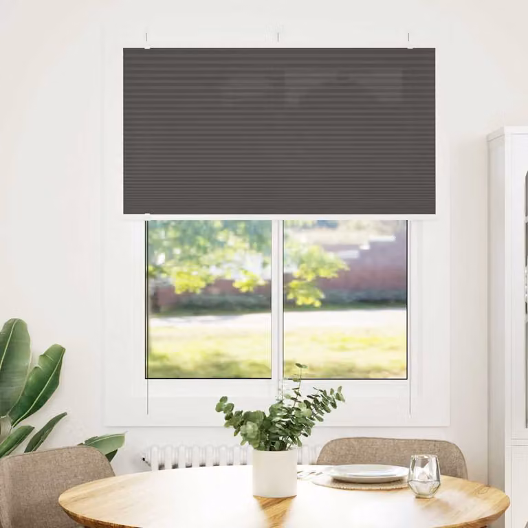 vidaXL Tenda Plissettata Nera 110x100 cm Larghezza Tessuto 109,4 cm