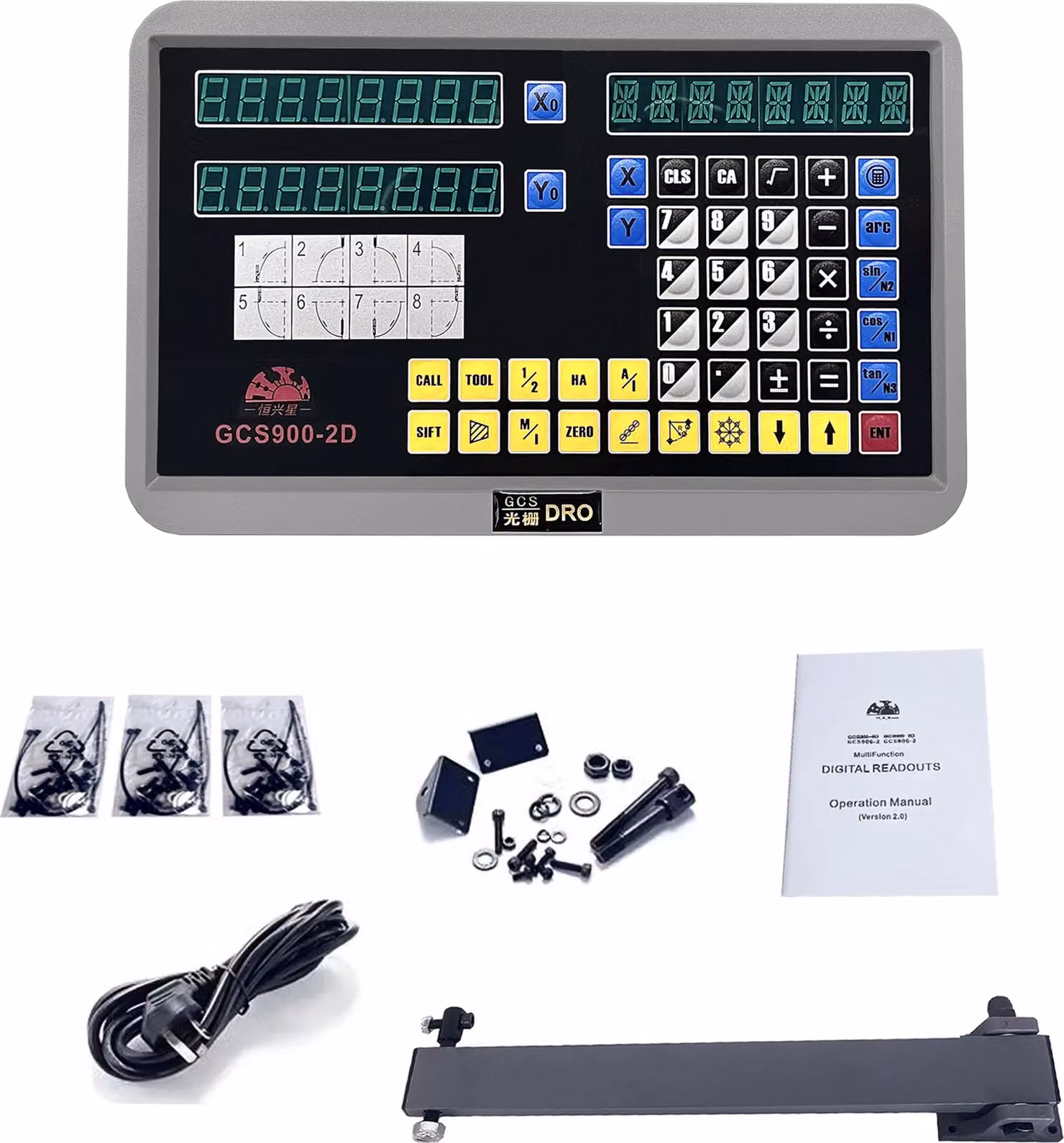 GCS900-2D Display digitale, campo di misura 50mm-1000mm, precisione 0,005mm, solo 2 assi DRO