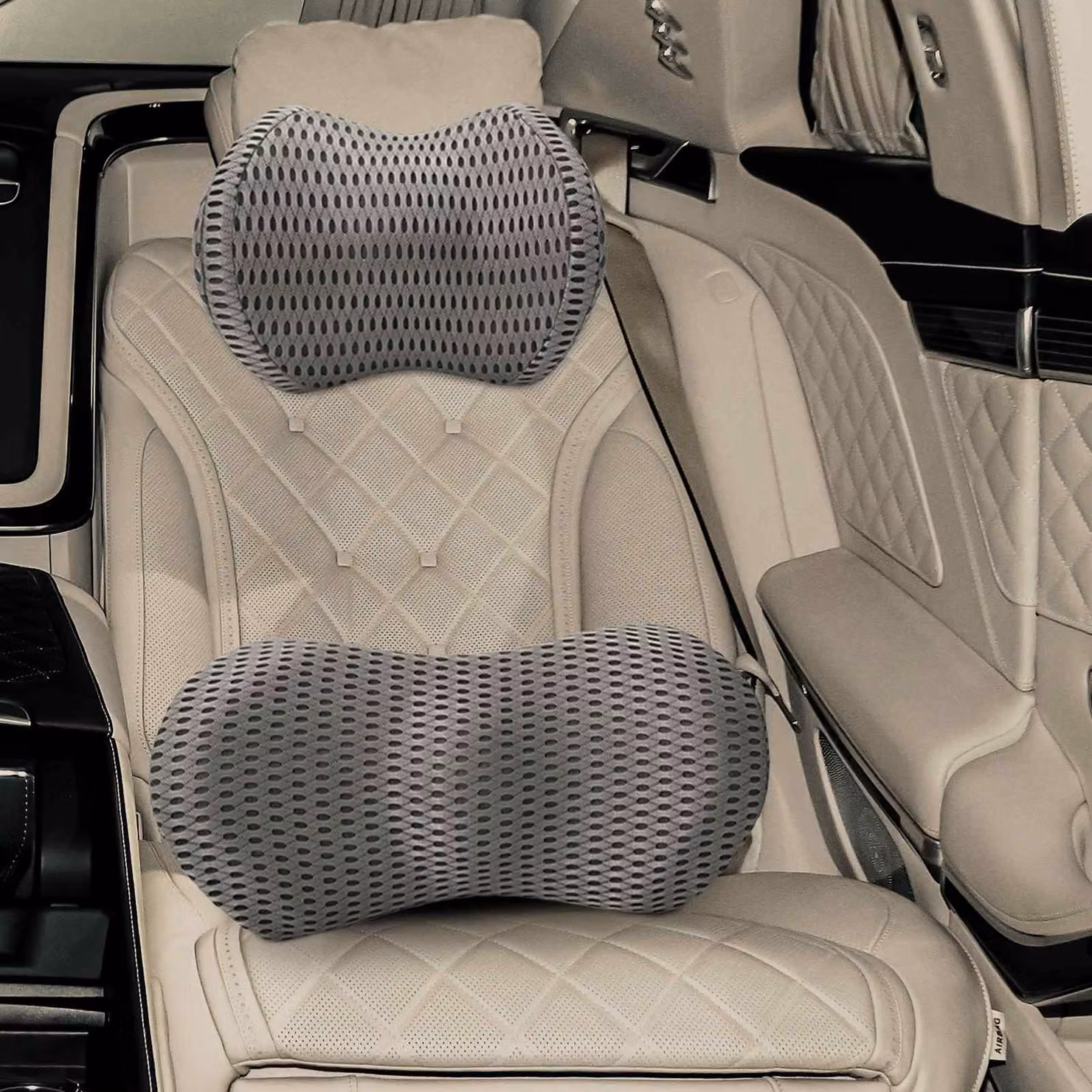 Cuscino cervicale e lombare vidaXL in memory foam grigio con rivestimento traspirante e lavabile in lavatrice