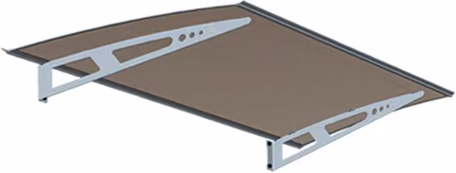 Pensilina da esterno Sangiorgio in alluminio con lamina in policarbonato fumè, L: 150 cm, P: 100 cm