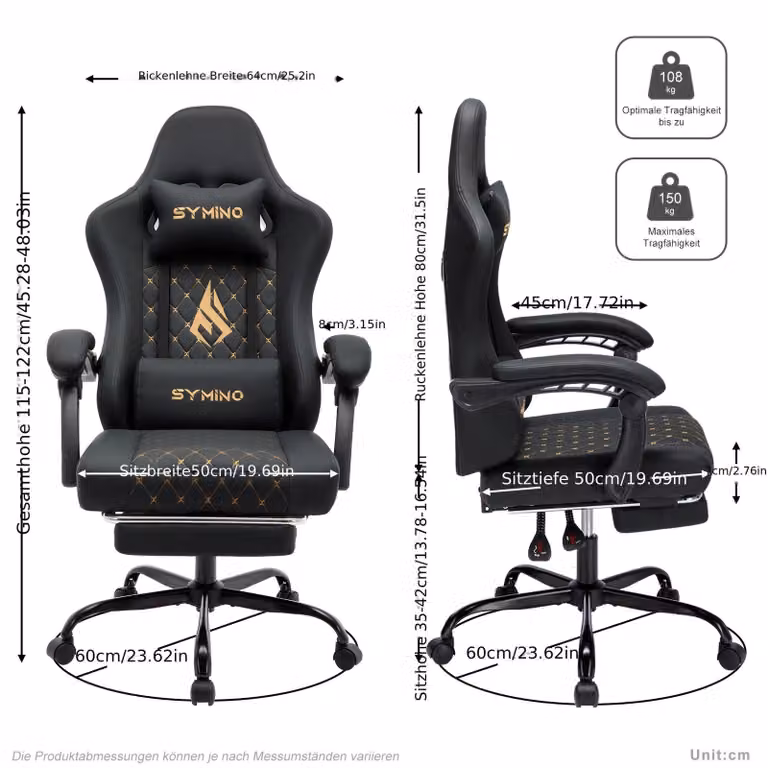 Sedia da gaming – Sedia da gaming ergonomica con schienale regolabile e poggiapiedi