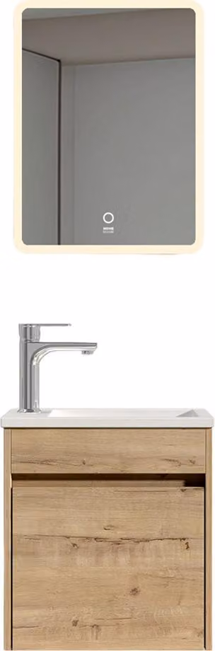 Home Deluxe Set completo di mobili da bagno BORKUM - rovere, MDF (48 x 25,5 x 45 cm) | Set elegante per bagni piccoli