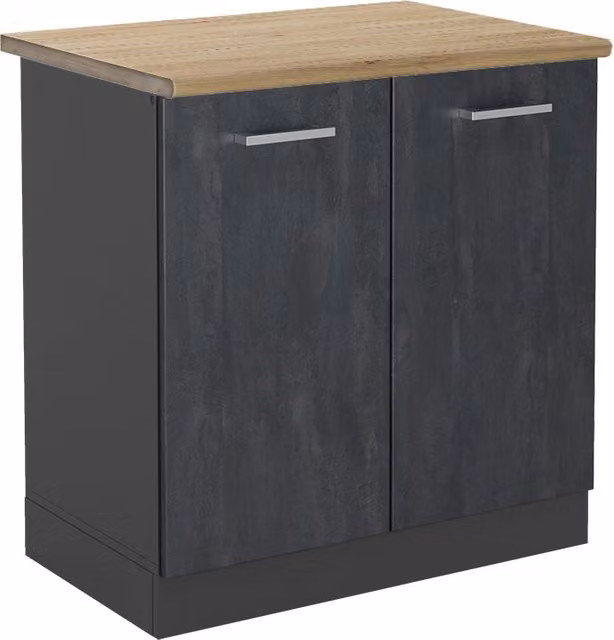 Mobile lavello cucina R-Line Calce nera/Antracite 80 cm PT Rovere Vicco