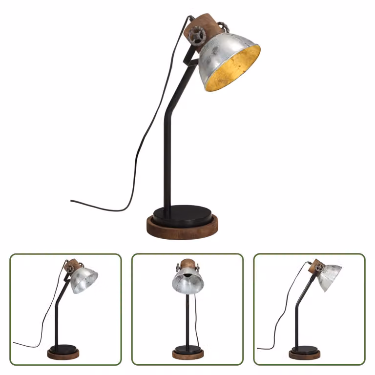 The Living Store Lampada da tavolo 25 W vintage silver 18x18x60 cm E27