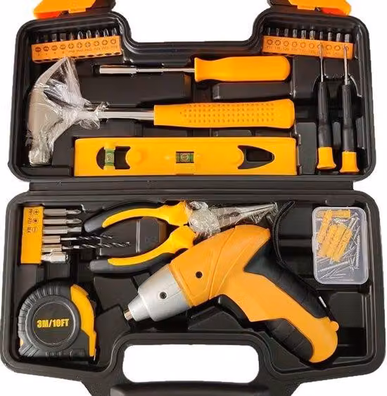 Set da 112 pezzi, mini trapano ricaricabile via USB, avvitatore a batteria, per l'uso quotidiano in casa.